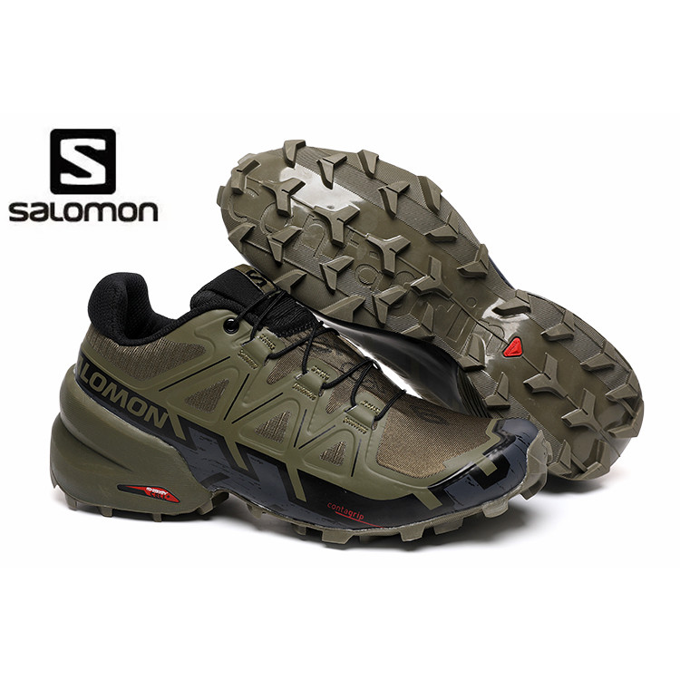 Salomon Speedcross 6 Low-Top Grip Anti-Slip Outdoor Functional Shoes สีเขียวเข้ม