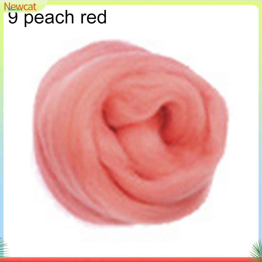 {Newcat} 10/50g Faux Wool Felting Needle Spinning Wheel เย็บเย็บปักถักร้อยเส้นด้ายทําด้วยผ้าขนสัตว์