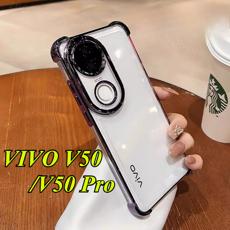 ชุบใสสําหรับVIVO V50 Lite Pro 5G 2025 ฝาครอบซิลิโคนอ่อนนุ่มกันกระแทกเคสโทรศัพท์สําหรับVIVOV50 V 50 V50Pro V50Lite V50Eเต็มเลนส์ฟิล์มเกราะป้องกัน