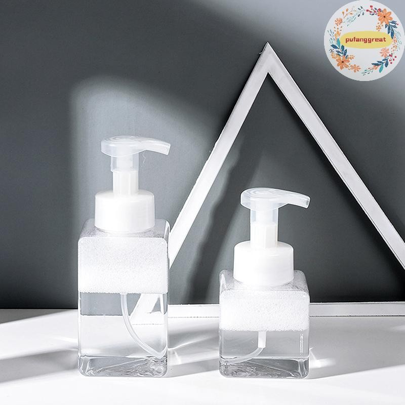 Pufanggreat 250/450ml โฟมขนาดใหญ่ขวดปั๊มพลาสติก Mini สบู่เปล่าขวดรีฟิลสําหรับขวดแชมพูสําหรับเดินทาง TH