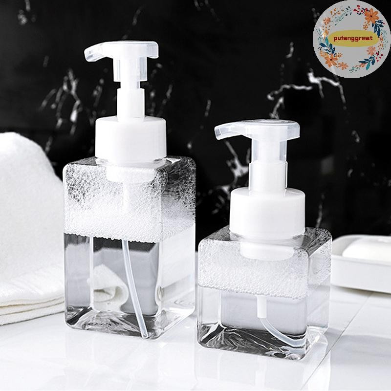 Pufanggreat 250/450ml โฟมขนาดใหญ่ขวดปั๊มพลาสติก Mini สบู่เปล่าขวดรีฟิลสําหรับขวดแชมพูสําหรับเดินทาง TH