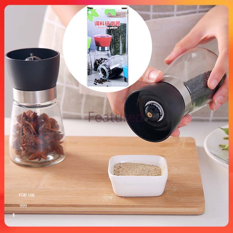 Featured เครื่องบดพริกไทย, ขวดพริกไทยแก้ว, เครื่องบดพริกไทยแบบมือหมุน, เครื่องบดเครื่องเทศ