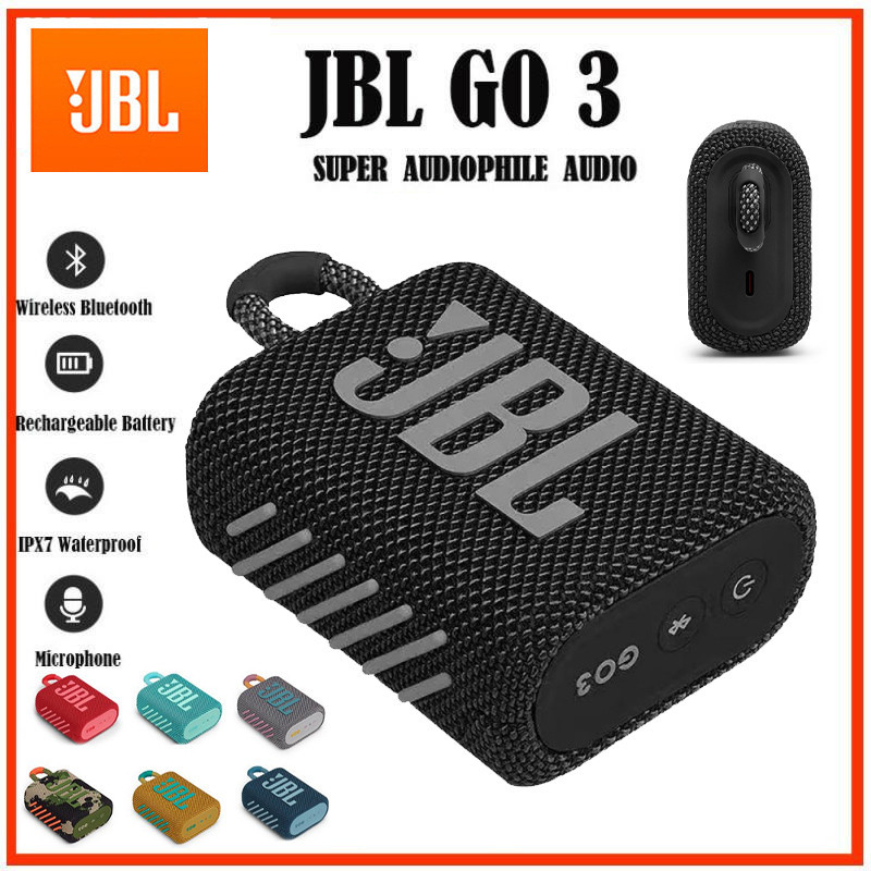 Go 3 ลําโพงซับวูฟเฟอร์ บลูทูธ ไร้สาย ขนาดเล็ก แบบพกพา กันน้ํา สําหรับเล่นกีฬากลางแจ้ง