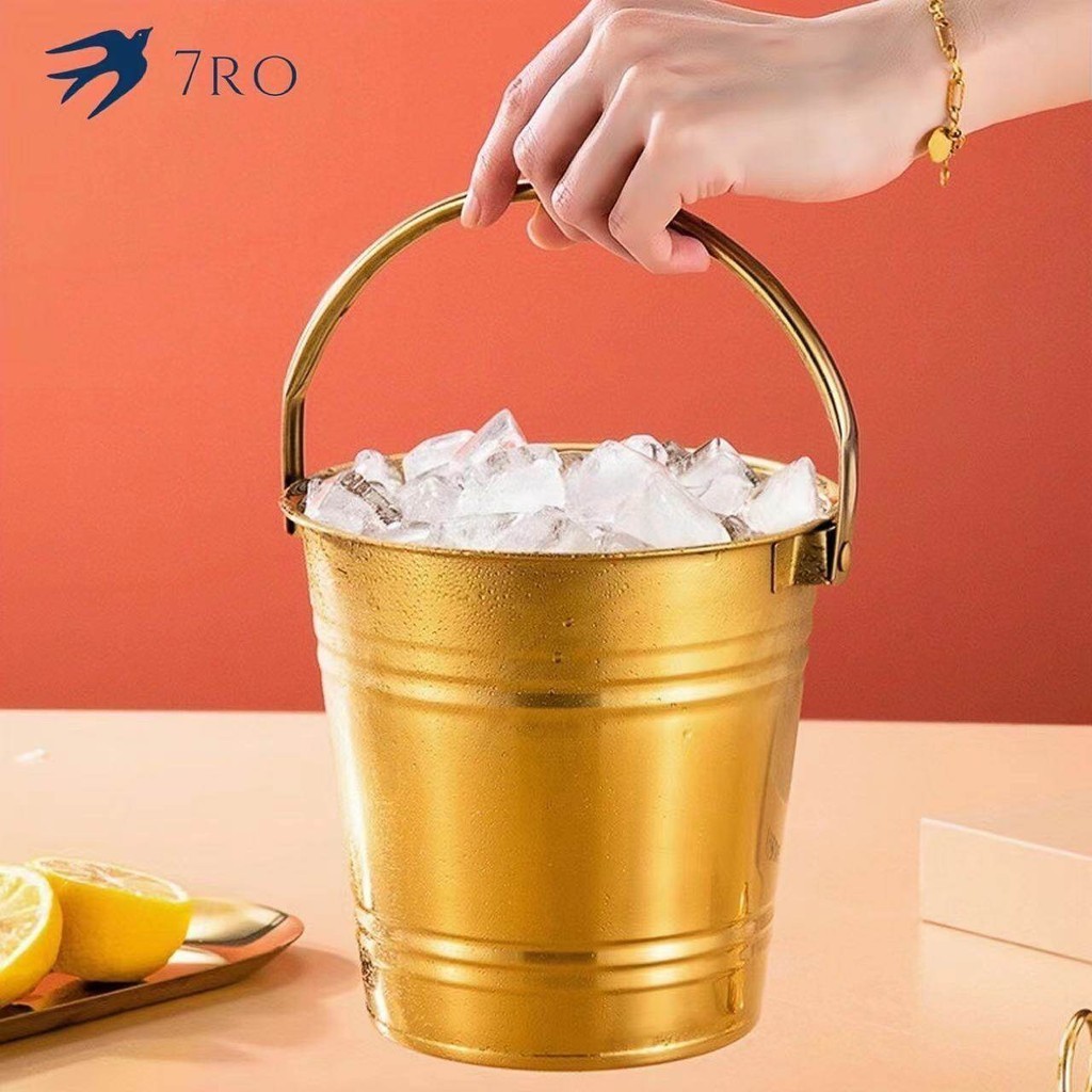 ถังน้ำแข็งสแตนเลสในครัวเรือน, ถังบาร์, ถังแชมเปญ, เบียร์เย็นและไวน์แดง, ถังใส่ขนมสีทองและสีเงิน, ถังอเนกประสงค์ - รูปที่ 3