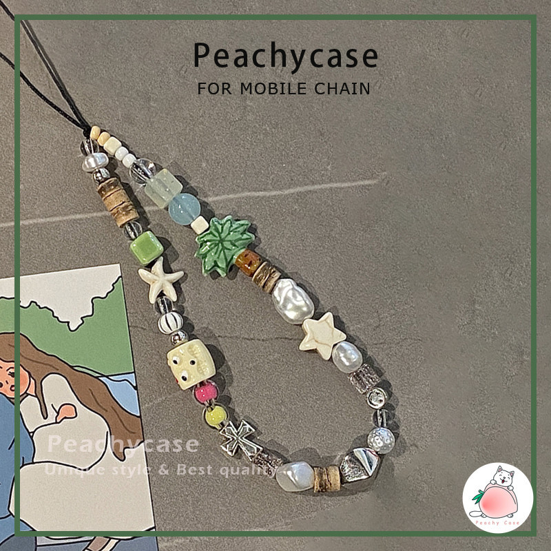 Ins ต ้ นมะพร ้ าว Emoji โทรศัพท ์ มือถือเชือกสายคล ้ องมือ Universal ลูกปัด Charm Chain Anti-lost พวงกุญแจ Lanyard Diverse Handmade Polymer Clay สร ้ อยข ้ อมือเซรามิคจี ้ – โปรปัง