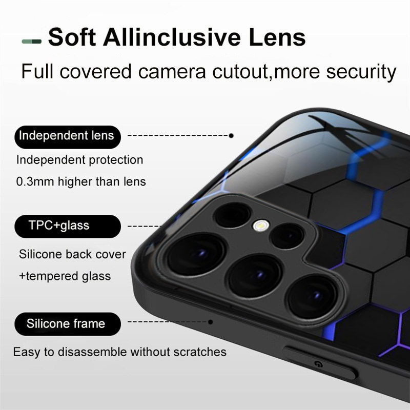 เคส Samsung S24 S23 S22 Ultra เคสโทรศัพท์ กันกระแทก ป้องกันกล้อง แฟชั่น สามมิติ สี่เหลี่ยม พร้อมฝาครอบเลนส์กล้อง เคสโทรศัพท์ สําหรับผู้ชาย นักเรียน - รูปที่ 2