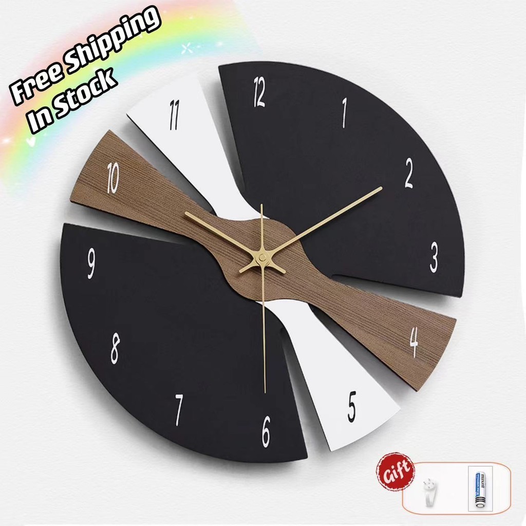 『JQ Time』นาฬิกาแขวนผนัง สไตล์นอร์ดิก โมเดิร์น หรูหรา เสียงเงียบ นาฬิกาศิลปะ ตกแต่ง สร้างสรรค์ นาฬิกาไม้ ตกแต่ง นาฬิกาสไตล์ย้อนยุค