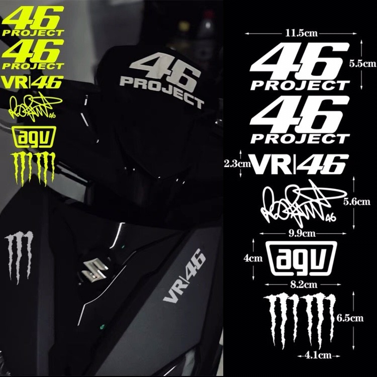 สติกเกอร์สะท้อนแสง No.46 Rossi กันน้ํา กันแดด สําหรับติดตกแต่งหมวกกันน็อค รถจักรยานยนต์