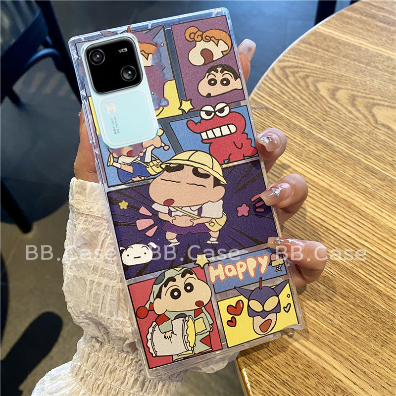 ขายดี เคส Phone Case VIVO V30 Pro V29 V29e V27 V27e V25e V25 Pro V23 V23e 5G 4G เคสโทรศัพท์ มือถือ Tpu นิ่ม ลายการ์ตูนชินจังน่ารัก สร้างสรรค์ สําหรับ Cover 2024