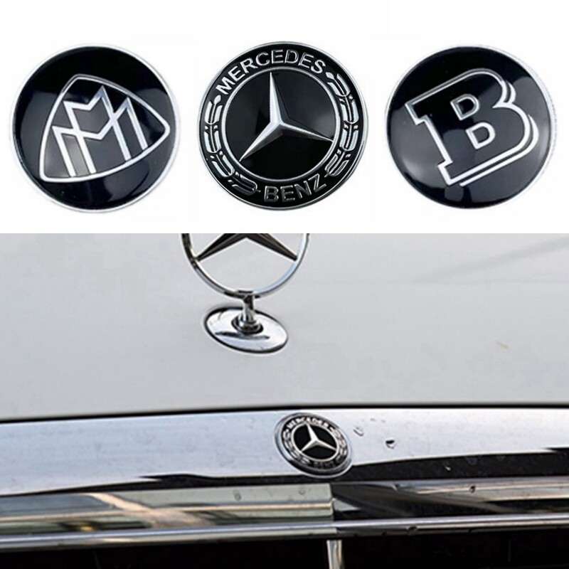 โลโก้กระจังหน้า 38 มม. สําหรับ Mercedes Benz 2014-2020 E S class flat emblem for Maybach Brabus AMG E200 E260 S300 S350 S450 W222