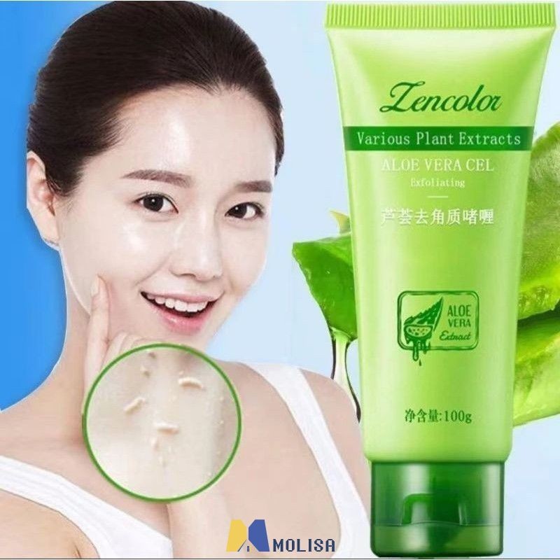[cod] Lencolor Aloe Vera Exfoliating Gel คลีนซิ่งเฟซ 30g/60g/100g/200g MOLISA