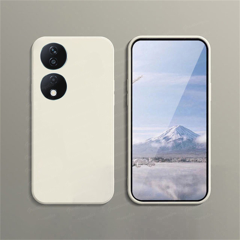 Honor X7b 4G (5G เคสโทรศัพท ์ สีลูกกวาด Matte Soft Liquid ซิลิโคนขอบตรงฝาครอบป ้ องกัน