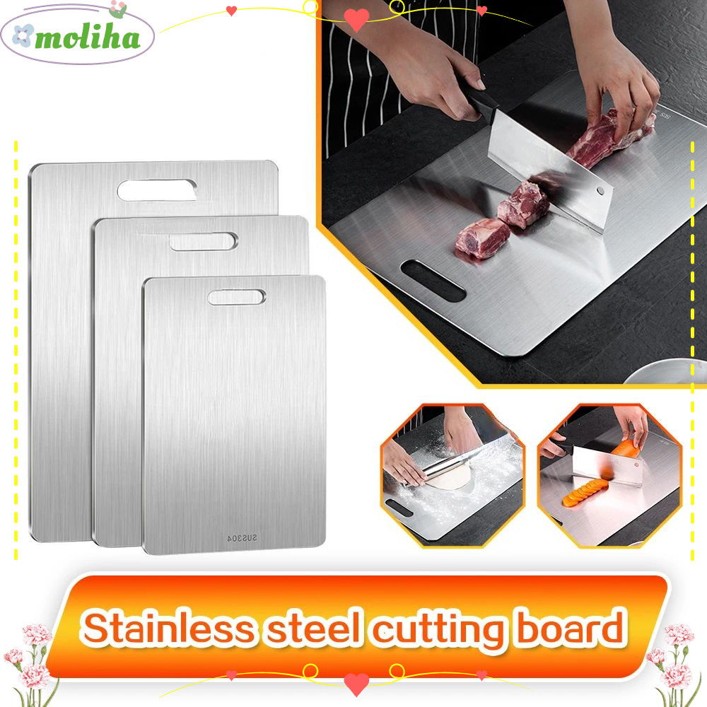 Moliha เขียงสเตนเลส หั่นผัก เนื้อสัตว์ อเนกประสงค์ ป้องกันเชื้อรา