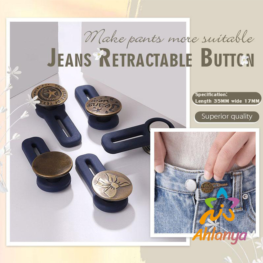 Ahlanya กระดุมขยายเอว เพิ่มขนาดรอบเอวกางเกง สายบุฟเฟ่ต์ต้องไม่พลาด jeans buttons