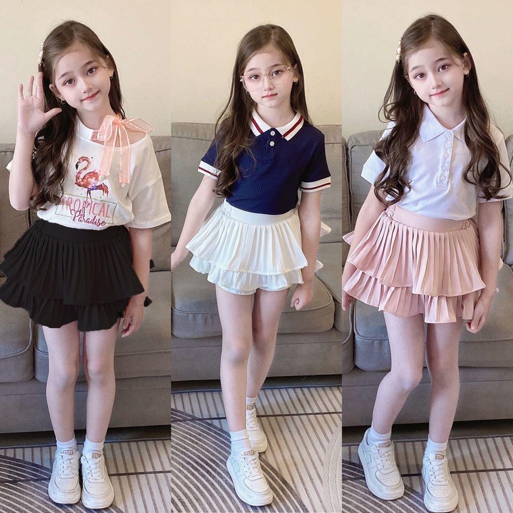 กระโปรงสั้น แต่งจับจีบ สีขาว แฟชั่นฤดูร้อน สําหรับสัตว์เลี้ยง เด็ก