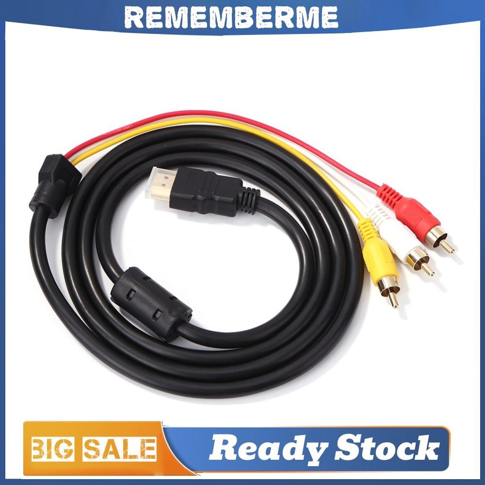 อะแดปเตอร์สายเคเบิ้ล HDMI เป็น RCA ตัวผู้ 3RCA AV ตัวผู้