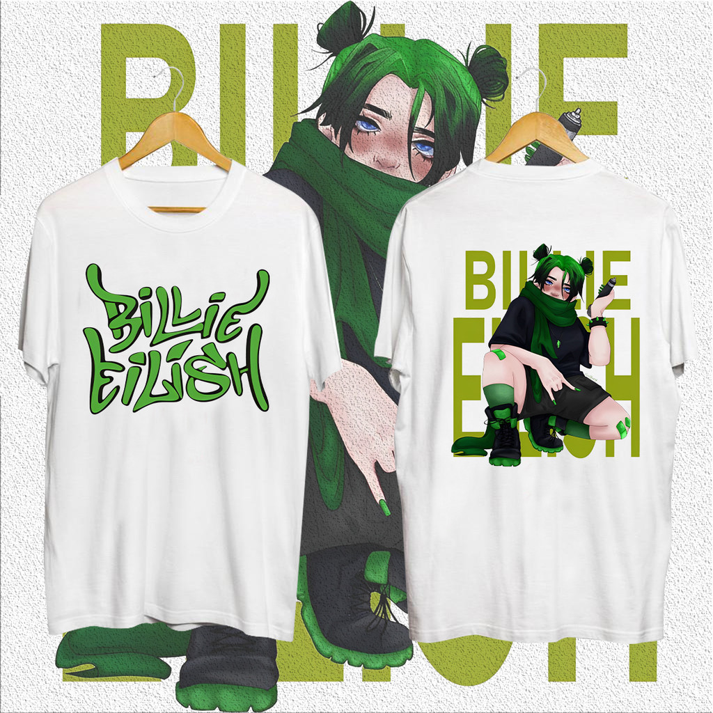 🔥HOT🔥  ใหม่ เสื้อยืด ลาย Billie Eilish สีดํา ของแท้ สําหรับผู้ชาย | Billie EILISH ชุดนอน สีดํา ของ 💚