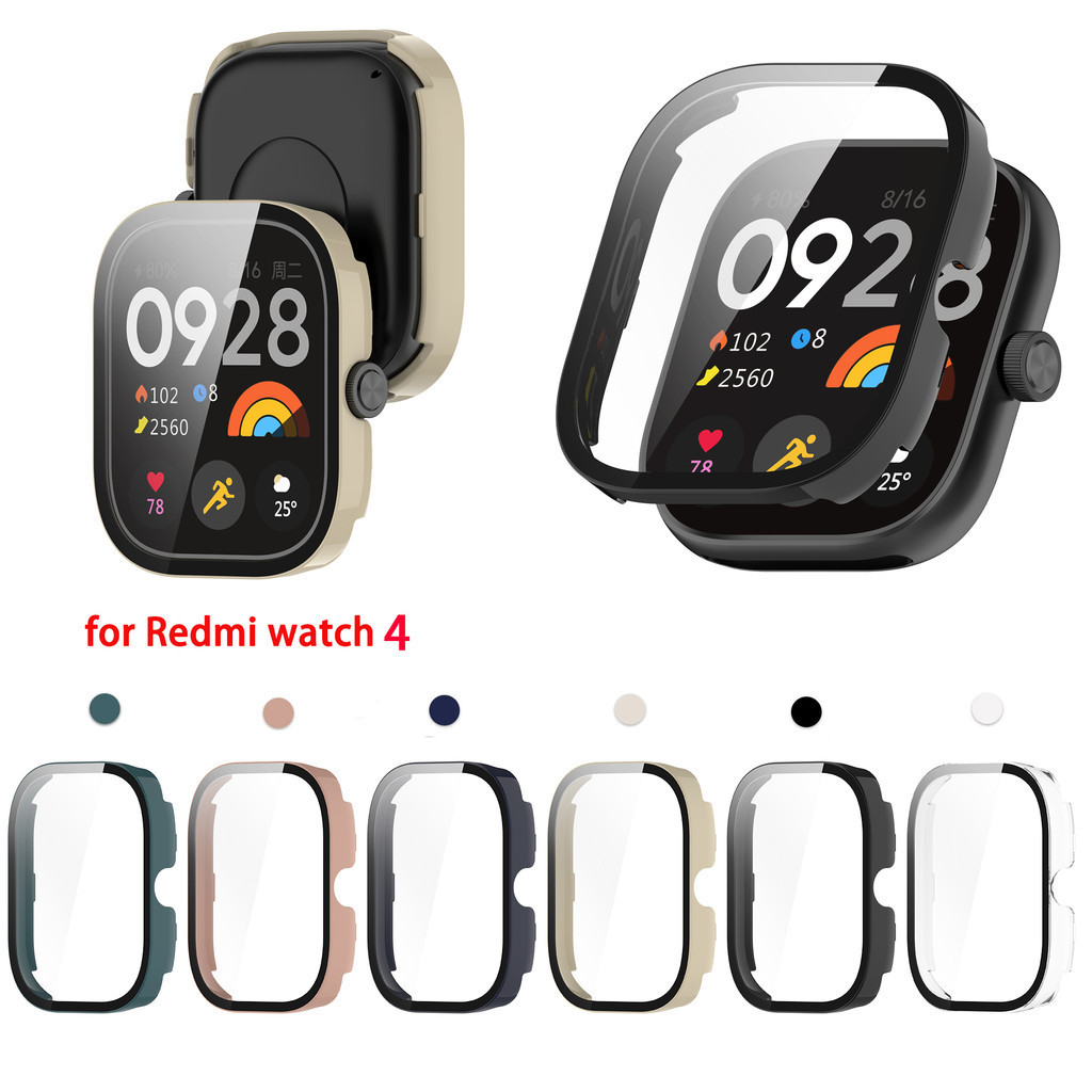 เคสกระจกนิรภัย PC แบบแข็ง บางพิเศษ ป้องกันหน้าจอ สําหรับ Redmi Watch 4