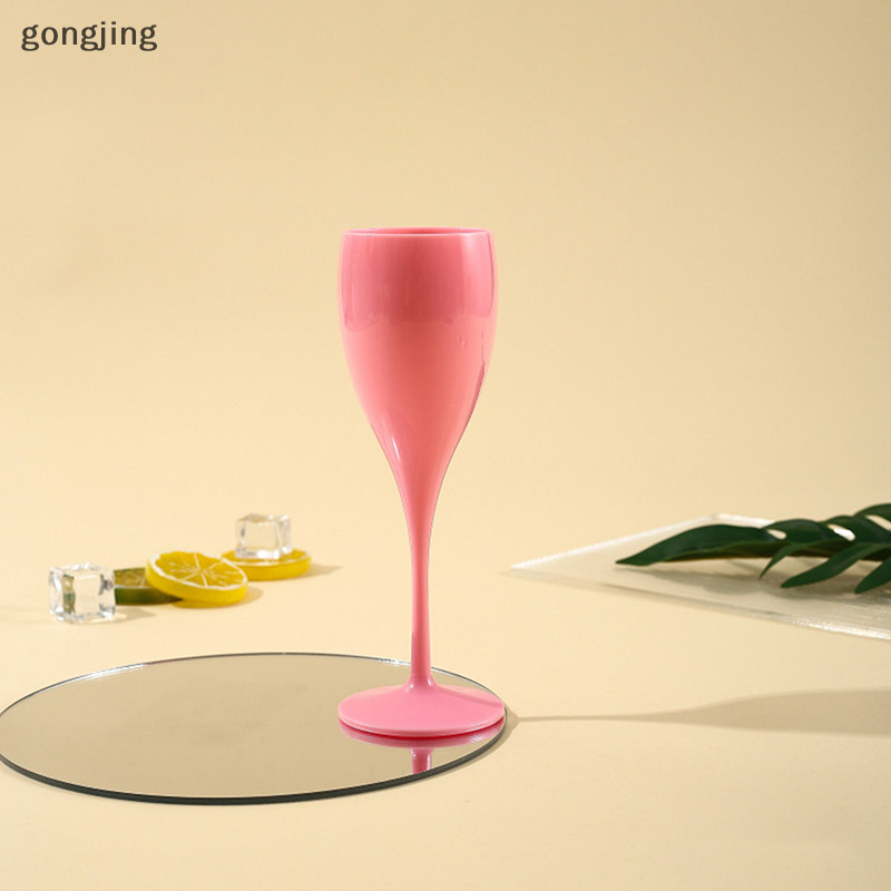 Gong แก้วแชมเปญ พลาสติก ปลอดภัย สีขาว สําหรับใส่ไวน์ เบียร์ วิสกี้ ร้านอาหาร