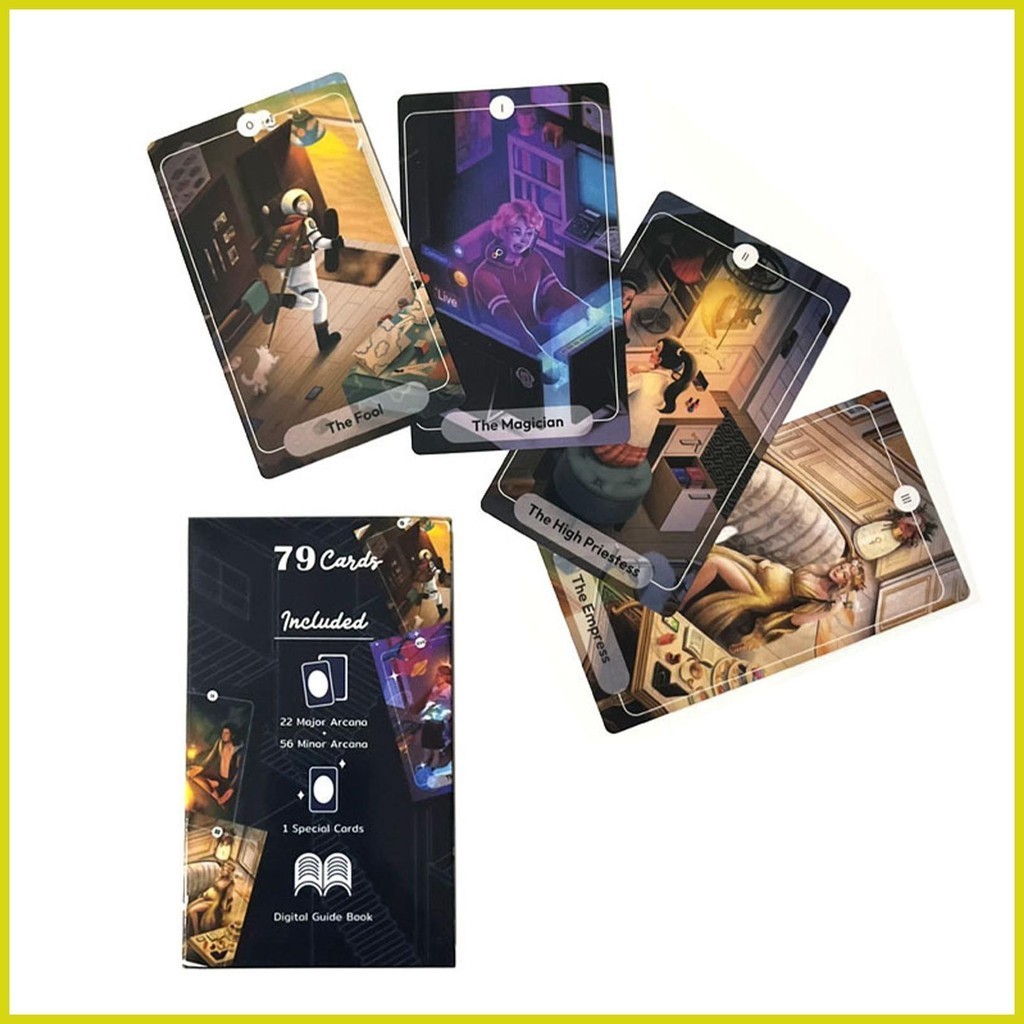 ไพ่ทาโรต์ ของแท้ ขนาด 12×7 ซม. แบบพกพา สําหรับงานปาร์ตี้ 78 ชิ้น Stories Tarot Cat Rule Earth Tarot
