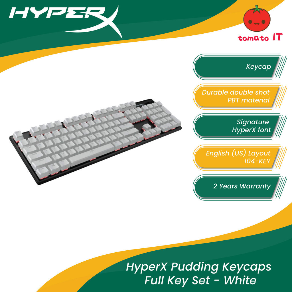 HyperX 104 คีย์ PBT Pudding Keycap - ดํา/ขาว/ชมพู
