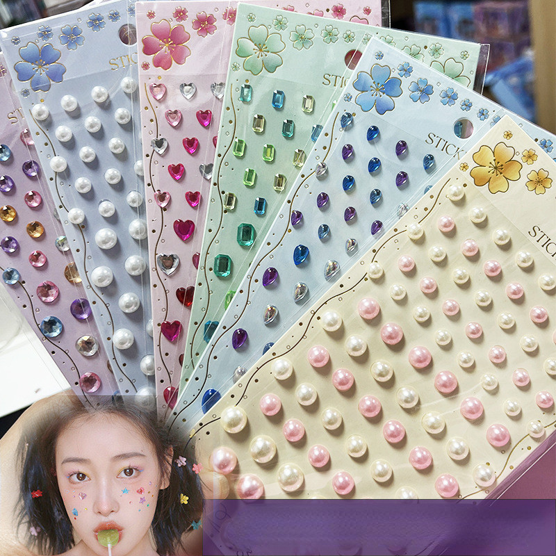 สติกเกอร์เพชร พลอยเทียม สําหรับตกแต่งคิ้ว ใบหน้าเด็ก