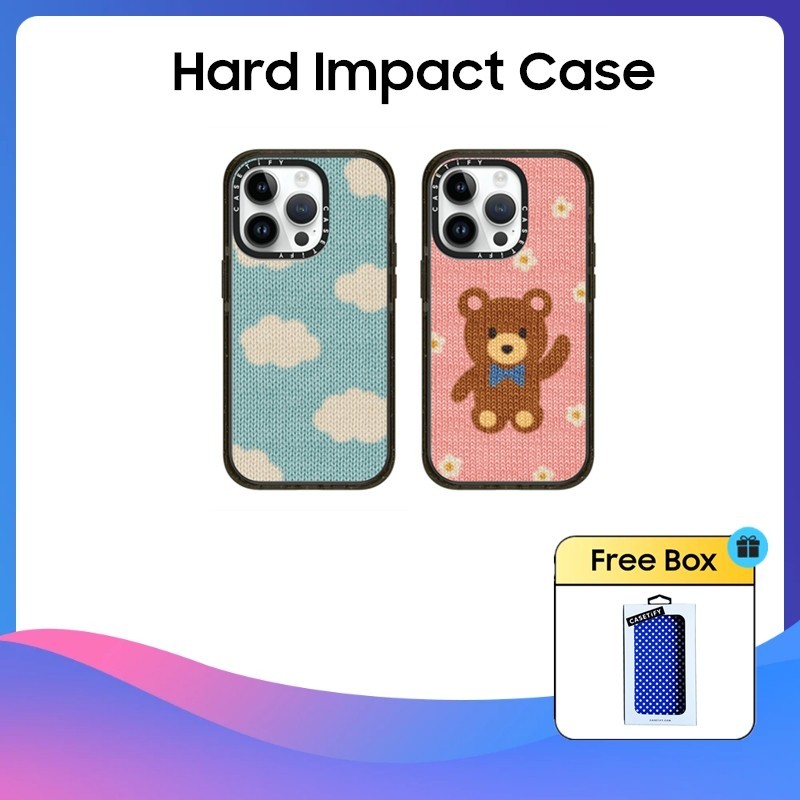 Casetify Jisoo เคสพลาสติก PC แข็ง ลายหมีถัก สําหรับ iPhone 11 12 13 14 15 Plus Pro Max