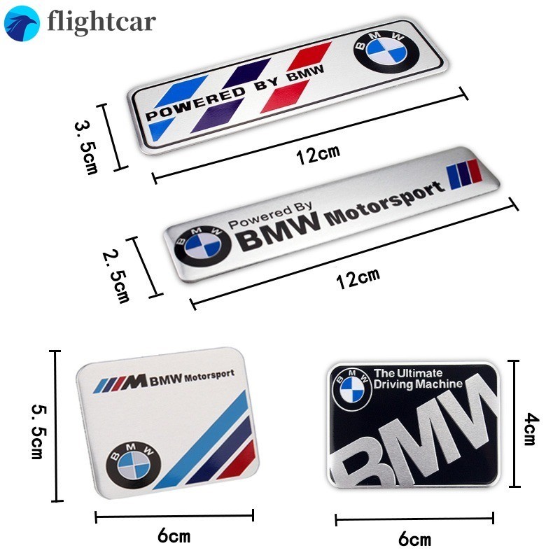 (FT) สติกเกอร์โลหะ 3D สําหรับติดตกแต่งรถยนต์ BMW M Power M6 M8 E46 E60 E39 E90 E30 F10