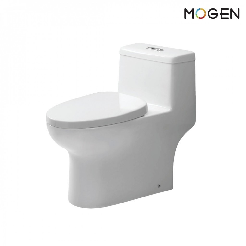 LOCAL789 MOGEN โถสุขภัณฑ์ชิ้นเดียวแบบกดบน (ฝา Slow Close) สีขาว รุ่น MO52 ร้านอยู่ในไทย