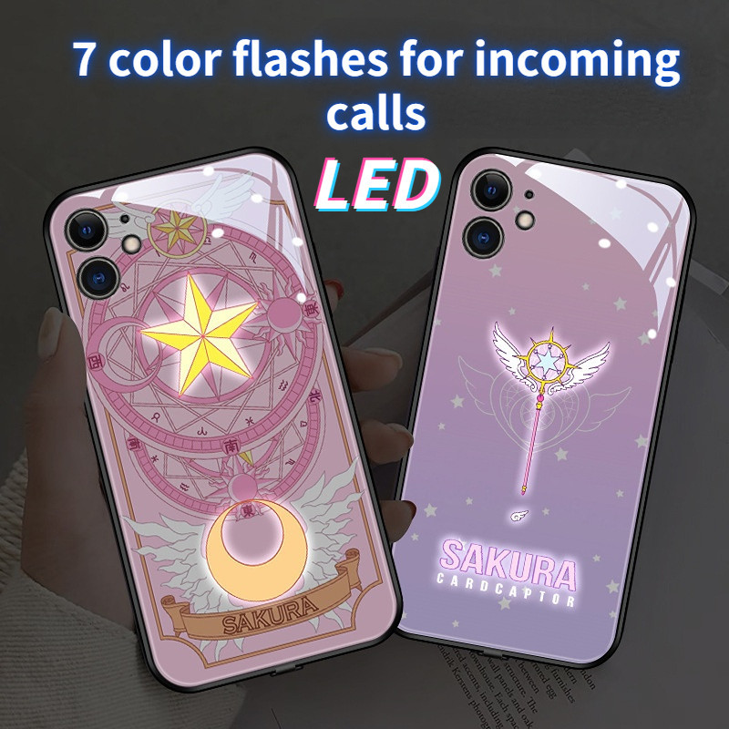 เคสโทรศัพท์มือถือกระจก ลายการ์ตูนเซเลอร์มูน มีไฟ LED สําหรับ Samsung S21+ S21ULTRA S22 S22ULTRA S20ULTRA S23ULTRA S23+ S20 S21 S20+ S22+ S10+ S9+ S24Ultra S24+ S24 Note20ultra Note10+