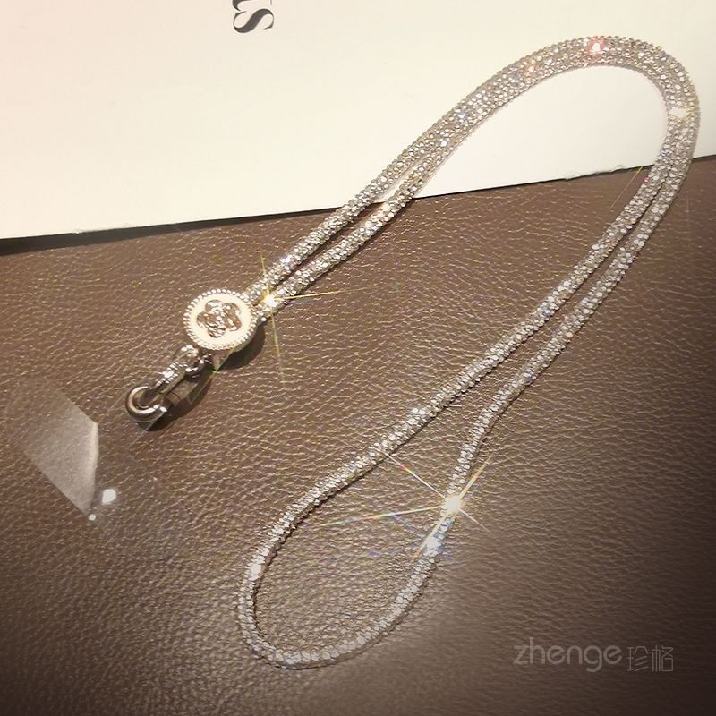 สายคล้องโทรศัพท์มือถือ ประดับเพชร พลอยเทียม หรูหรา ระดับไฮเอนด์ สําหรับผู้หญิง - รูปที่ 6