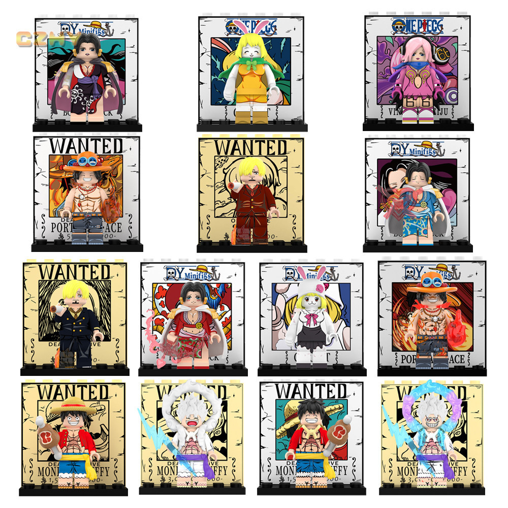 ของเล่นตัวต่อฟิกเกอร์ อนิเมะ Luffy Boa Hancock Sanji Garrot Ace Vinsmoke Reiju แบบสร้างสรรค์ สําหรับเด็ก
