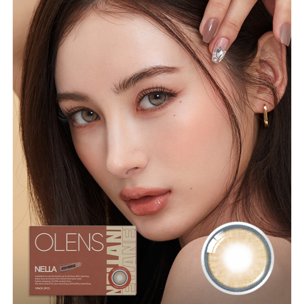 (พร้อมส่ง ) Olens รุ่น Nella สี Ash > Beige,Olive,Gray (คอนแทคเลนส์รายเดือน), คอนแทคเลนส์เกาหลี