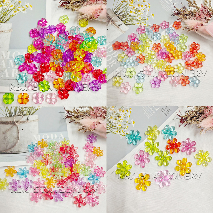 ลูกปัดตกแต่ง ลูกปัดแฟนซี ดอกไม้ ดาว แมว หัวใจ สีใส คละสี 10g/ห่อ ลูกปัด DIY อุปกรณ์ร้อยลูกปัด อุปกรณ์ร้อยสร้อยข้อมือ