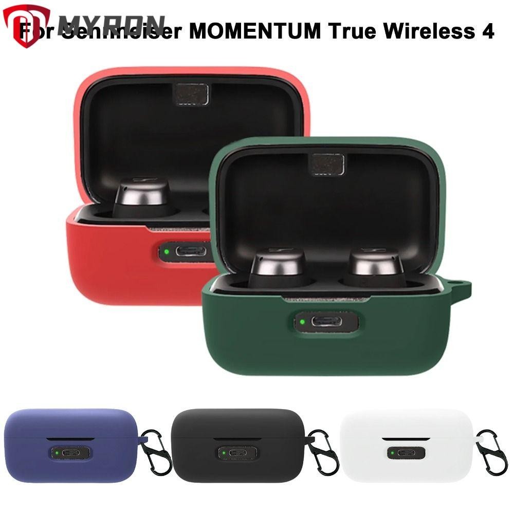 Myron ซิลิโคนป้องกันรอยขีดข่วน พร้อมตะขอ อุปกรณ์เสริมหูฟัง สําหรับ Sennheiser MOMENTUM True Wireless 4