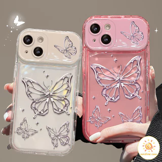 กระจกพับ กระจกแต่งหน้ารูปผีเสื้อสวยงามเต็มจอ ไอโฟน11 For iPhone12 13 14 15Pro MAX X XS XR XS 6 7 8Plus SE2020เคสโทรศัพท์