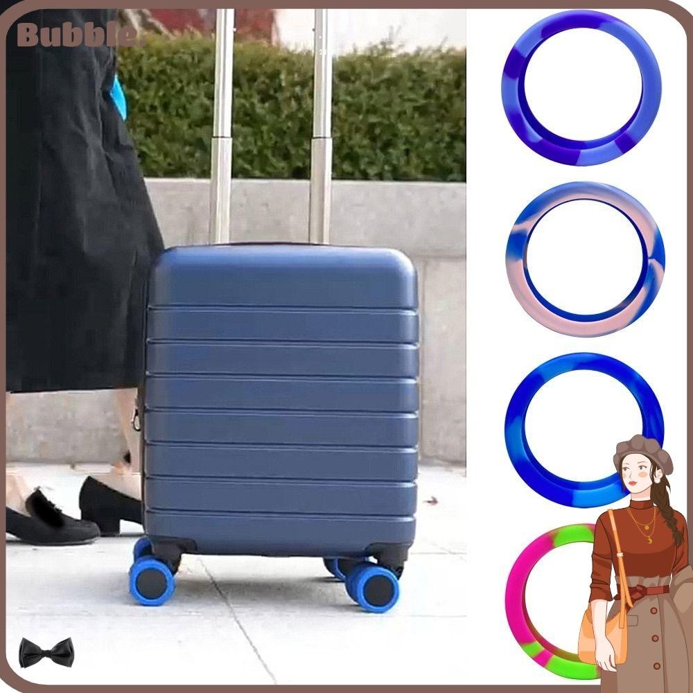 Bubble ปลอกซิลิโคนครอบล้อกระเป๋าเดินทาง ลดเสียงรบกวน 8 ชิ้น