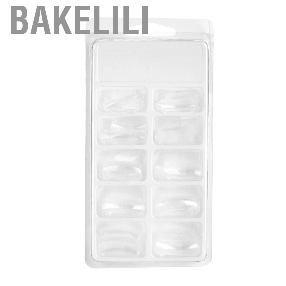 Bakelili 100pcs Clear Nail Forms Full Cover Quick Building Gel Mold Tips Extension