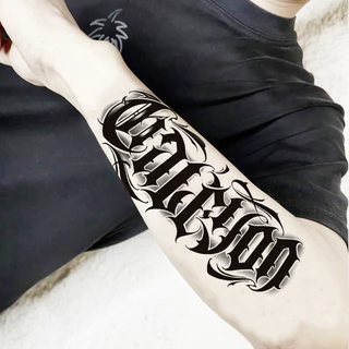 สติกเกอร์รอยสักชั่วคราว กันน้ํา โลหะ สีดํา ลายเต็งตู สําหรับผู้ชาย และผู้หญิง