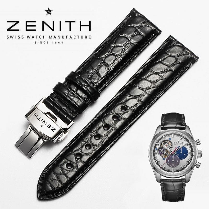 ❤ส่งเครื่องมือ❤Zenith Strap Zenith-ELPRIMERO Commander Pilot Elite Elite หนังจระเข้