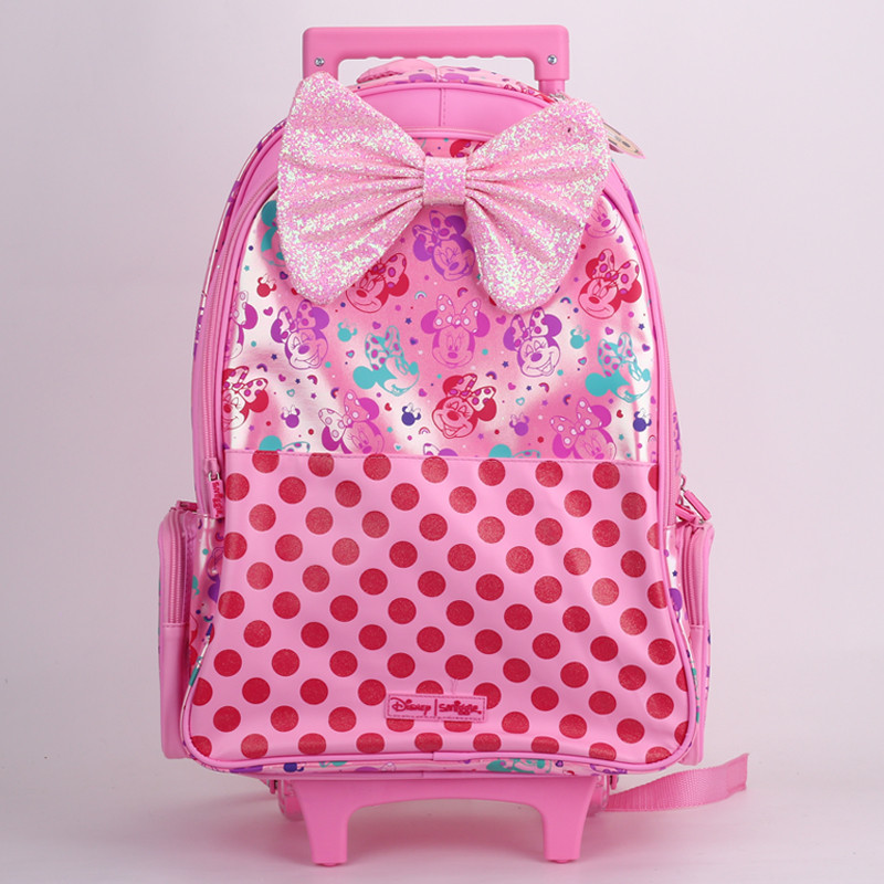 ออสเตรเลีย smiggle Pink Minnie Trolley กระเป ๋ านักเรียนนักเรียนชั ้ นประถมศึกษาและมัธยมศึกษาความจุขนาดใหญ ่