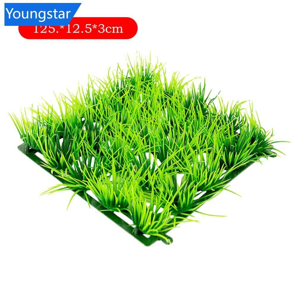 [ForeverYoung] หญ้าเทียม พลาสติก สีเขียว สําหรับตกแต่งตู้ปลา N1X6