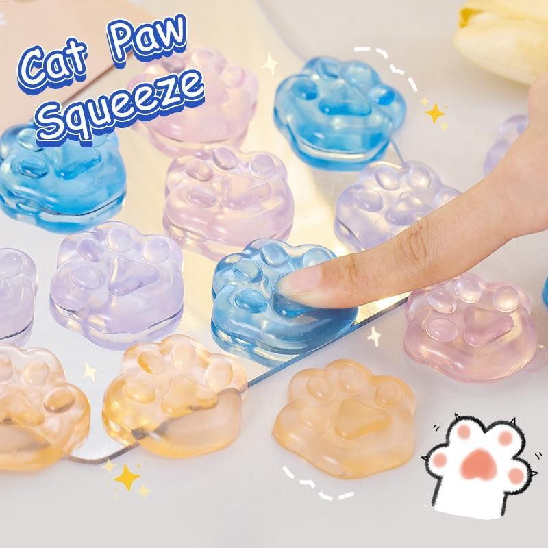 โปร่งใสแมวกรงเล็บรูปร่างตลกหยิกของเล่นแมวตีนบีบของเล่นเลื่อมยืดหยุ่นของเล่นบีบอัดบรรเทาความเครียด yunath