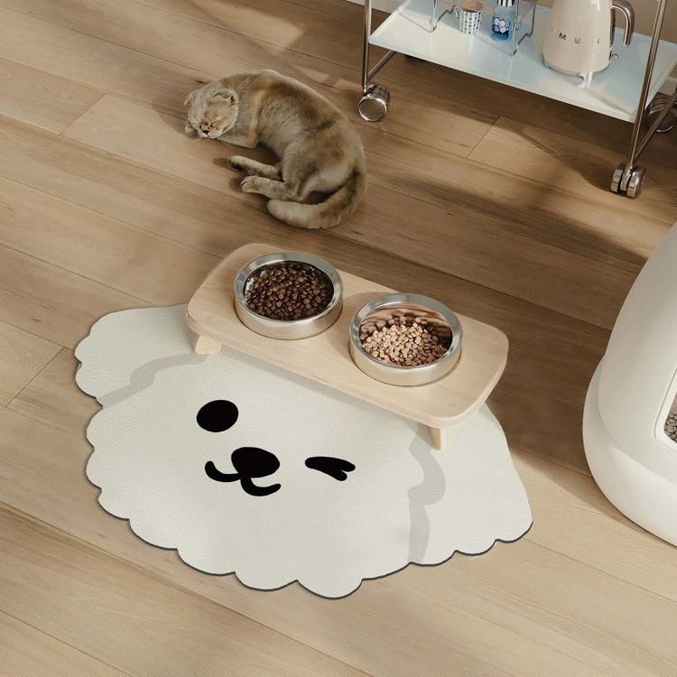 เสื่อให้อาหารสุนัข แผ่นรองชามอาหารสัตว์เลี้ยง แผ่นรองชามแมว Silicone Feeding Mat Pet แผ่นรองชามสัตว์เลี้ยง