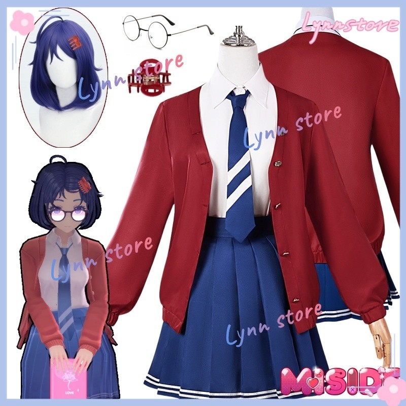 Miside MILA คอสเพลย์เครื่องแต่งกาย MILA สีแดงเครื่องแบบกระโปรงวิกผมชุดอุปกรณ์เสริมอะนิเมะ Party Carnival เครื่องแต่งกาย