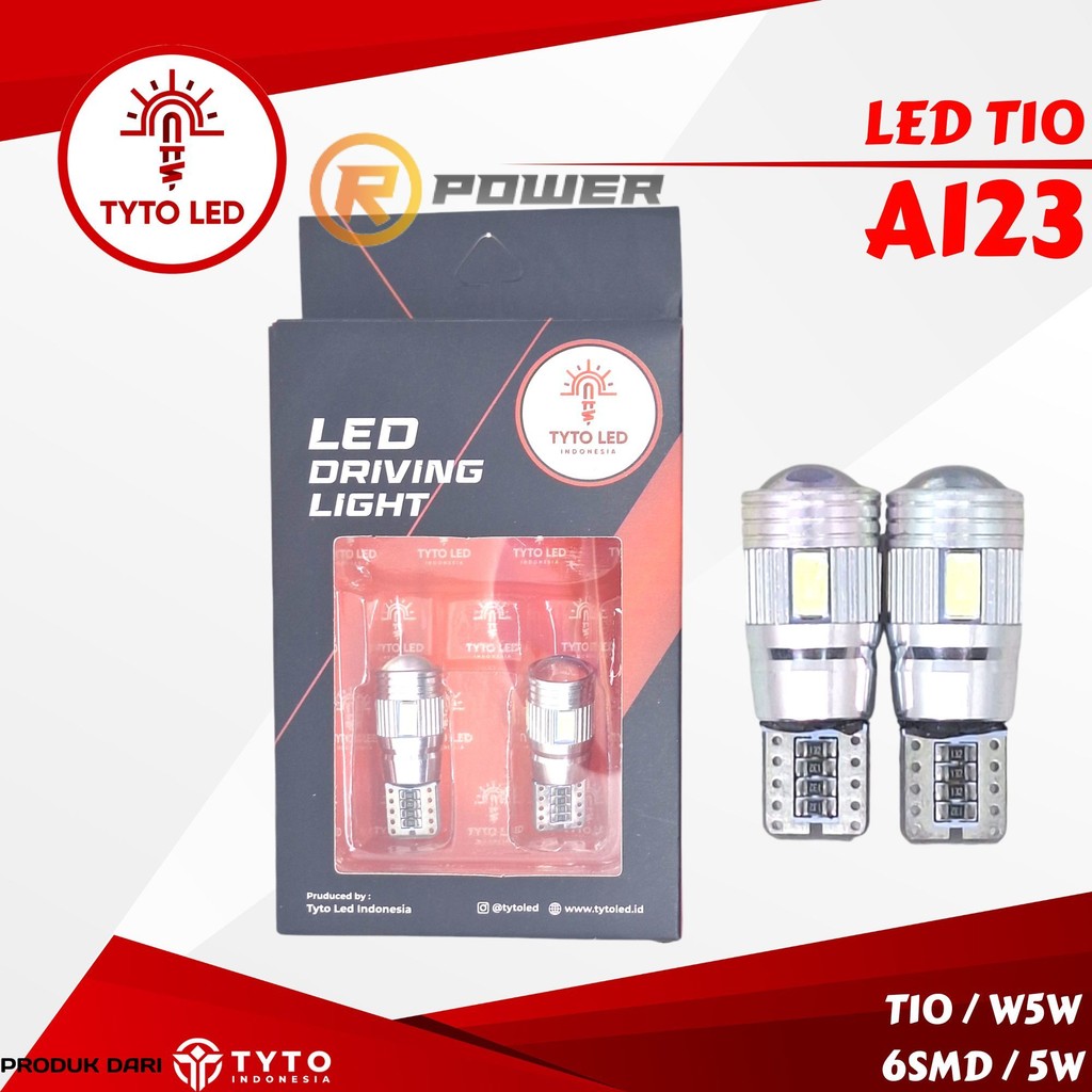 TITO LED A123 Led T10 W5W 6SMD 5Watt Dc ไฟเลี้ยวรถจักรยานยนต์