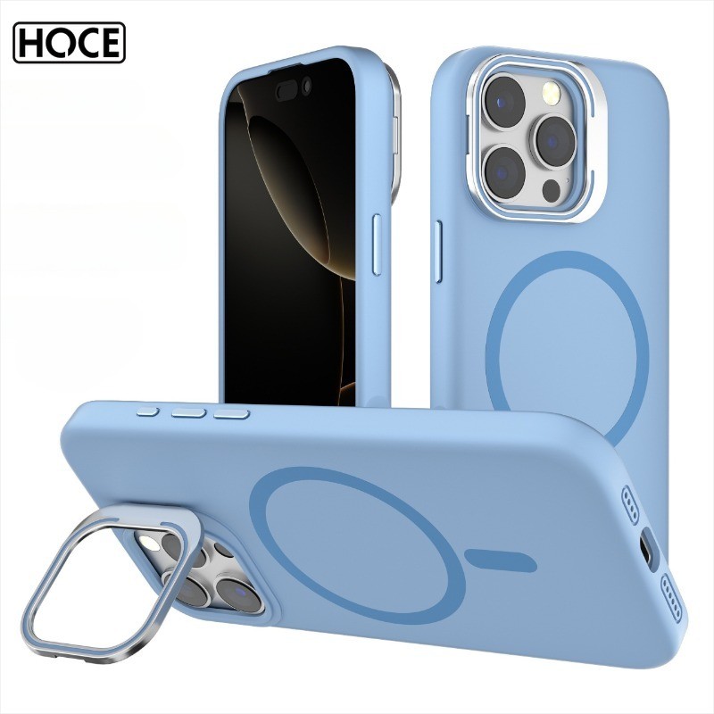 HOCE ซิลิโคนเหลวเลนส์กรอบวงเล็บแม่เหล็กเคสโทรศัพท์สําหรับ IPhone 17 16 15 14 13 12 Pro Max 11 Shocproof ฝาหลัง