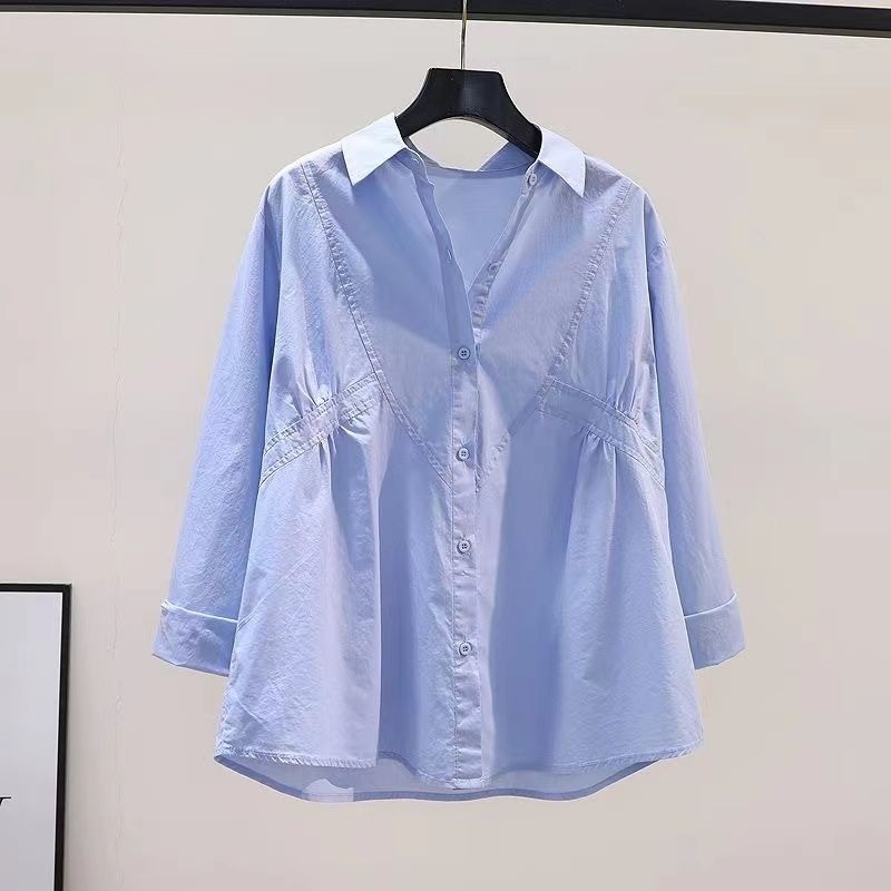 ส่งไวจากไทยLucy Shopจีบหลวมเสื้อเชิ้ตแขนยาวร้อยชุดเกาหลี(ส่ง 24 ชั่วโมง) ราคา ถูกที่สุด ดีลบีเคเค แกลเลอรีภาพที่ 3