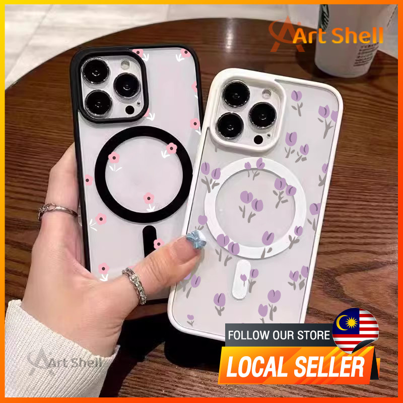 เข้ากันได้กับ iphone 16 Pro Max A หน้าจอเต็มไปด้วยดอกไม้สีม่วง 12 13 14 15 11 Pro Max Casing xr xs M
