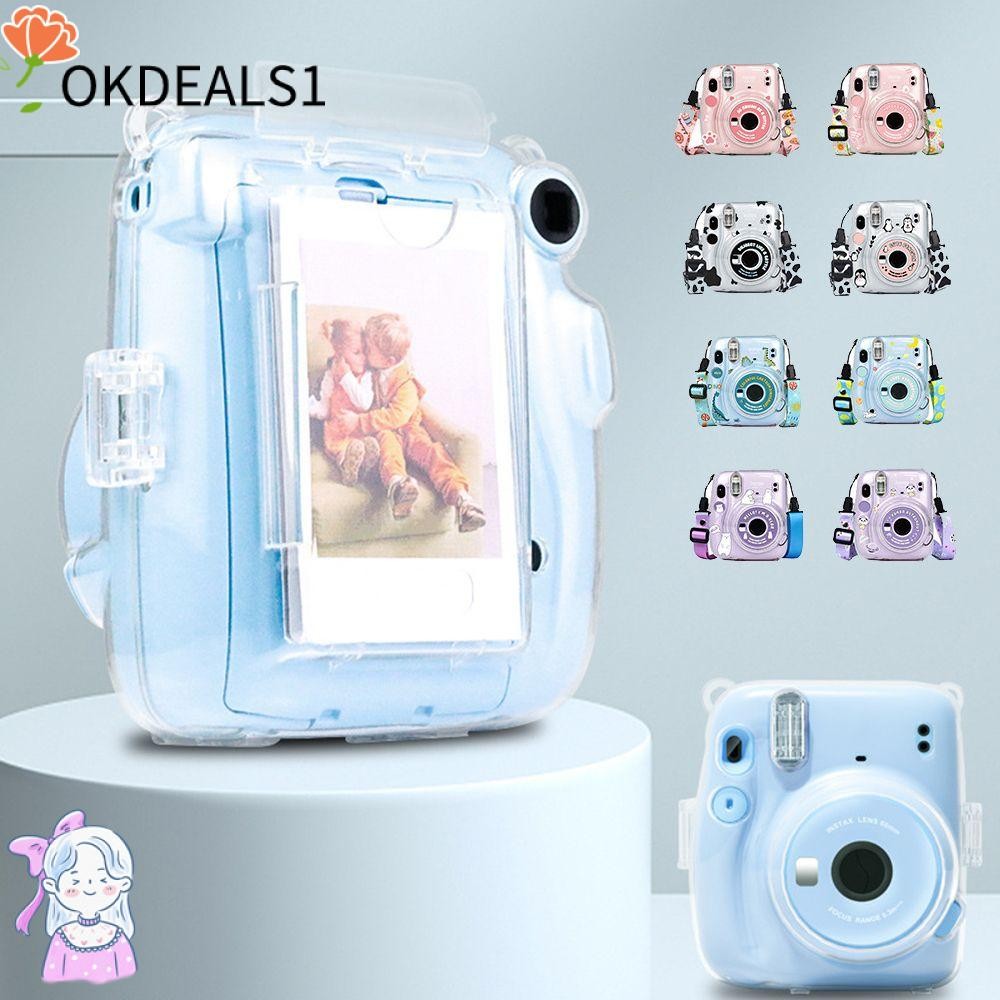 Dealshop ฝาครอบกล้องสติกเกอร์กันกระแทกสายคล้องไหล่เกราะป้องกันสําหรับ Fujifilm Instax Mini 11